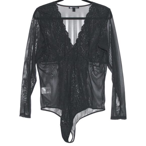 INC International Concepts Black Lace Bodysuit XXL NWT - Picture 5 of 9